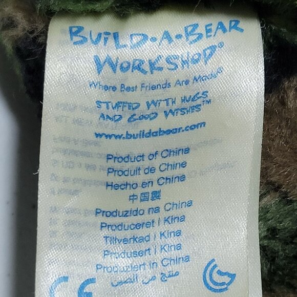 Build A Bear Camouflage Teddy 17 inch Camo Green Plush Stuffed Animal Toy BAB - Picture 3 of 4